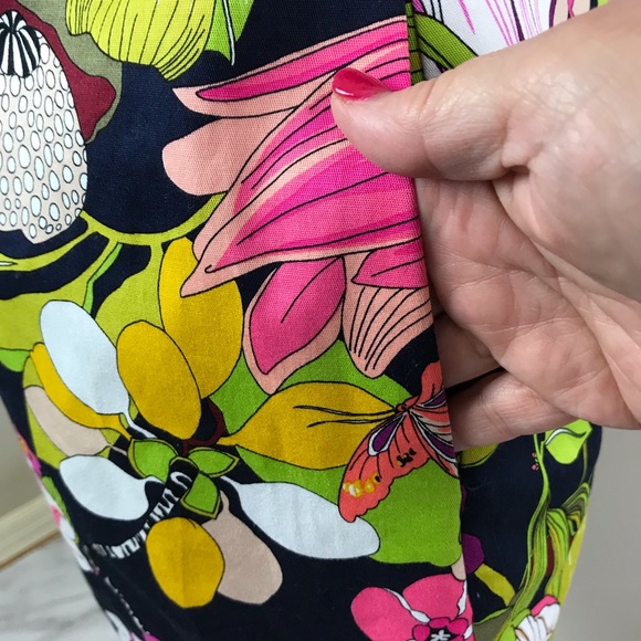 NWT Trina Turk Navy & Floral Print Midi Dress, 4 - Picture 6 of 8